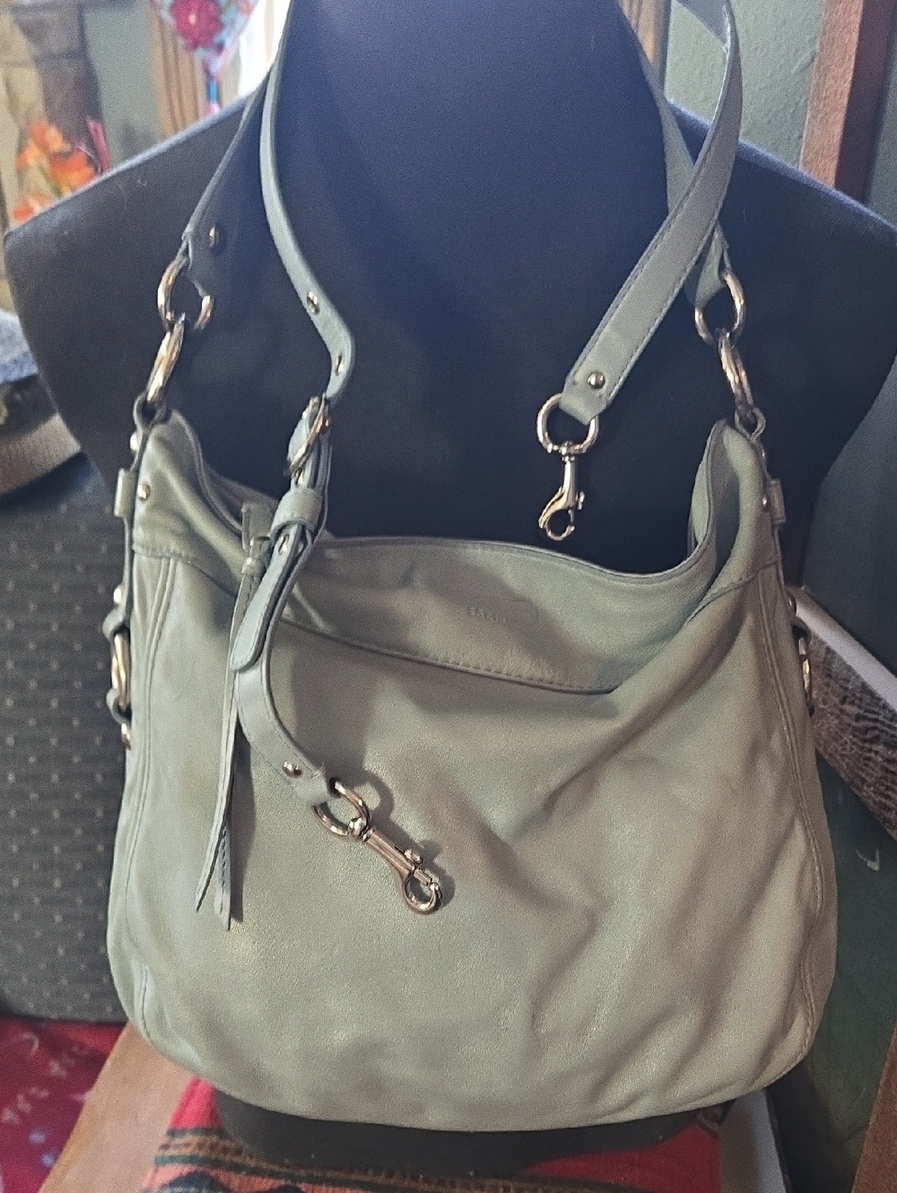 Coach sky blue Leather, Zoe, hobo style Shoulder Bag  + crossbody strap